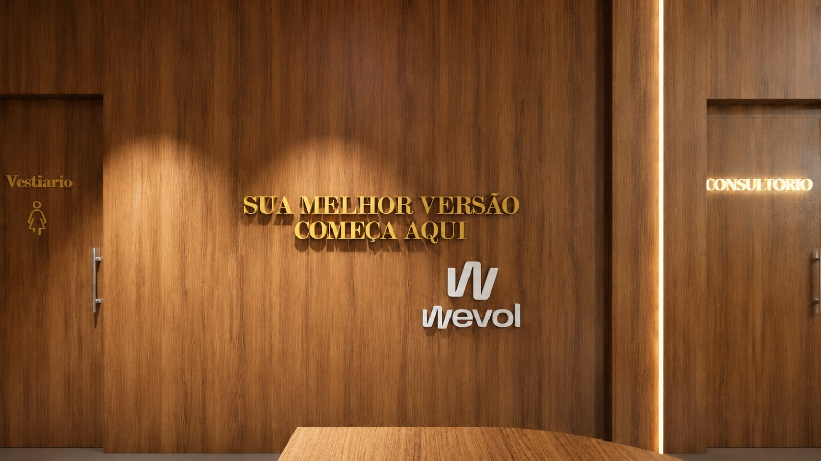 Ambiente WEVOL com a mensagem Sua melhor versão começa aqui
